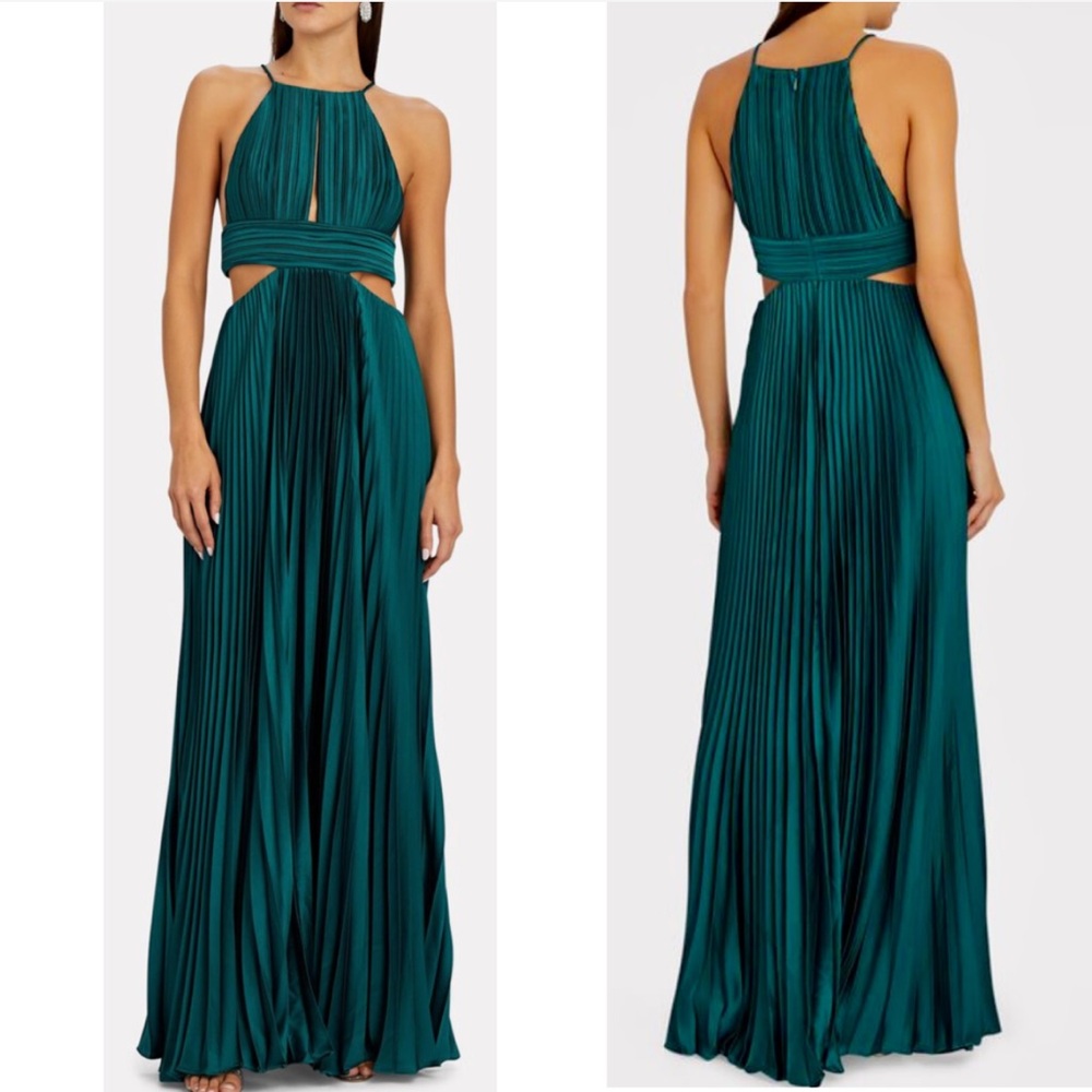 AlIFOS Arianna Pleated Cut-Out Gown
